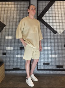 تصویر ست تی شرت و شلوارک تریکو مردانه | Geco CB 50007 47 18 