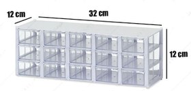 تصویر جعبه قطعات 15 کشو کریستالی قناد پلاست (3 طبقه) Box of electronic components 15 drawers