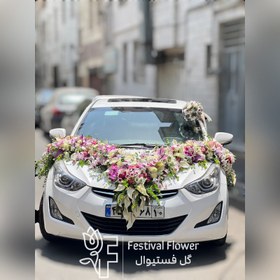 تصویر گل آرایی ماشین عروس کد 4005 Bridal car flower Code: 4005