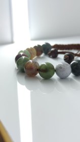 تصویر جواهر عقیق خزه ای سبز - گردنبند 