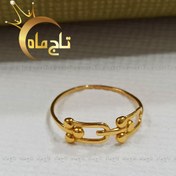 تصویر انگشتر مینیمال طلا ۱۸ عیار تاج ماه 