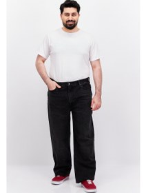 تصویر شلوار جین مردانه گشاد، شسته شده و بدون کشسانی، مشکی برند levi's Men Loose Fit Washed Non Stretchable Jeans, Black