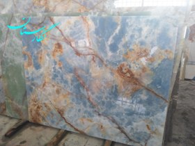 تصویر سنگ مزار مرمر آبی کد 252 