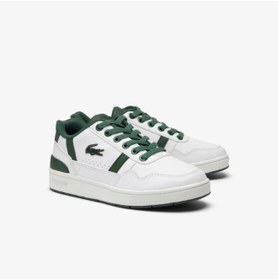 تصویر کفش ورزشی بنددار با لوگوی مخصوص کودکان برند Lacoste Kids Logo Lace Up Sneakers