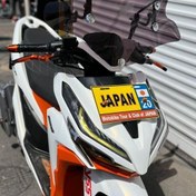 تصویر پلاک موتور سیکلت هوندا کلیک واریو نوشته ژاپن مدل 2020 2021 2022 تایلندی رنگ طرح زرد آبی مازراتی 