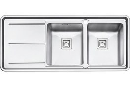 تصویر سینک ظرفشویی پرنیان مدل PS1225 توکار دو لگن استیل 