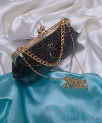 تصویر کیف زنانه مجلسی دهانه منگو ورنی 