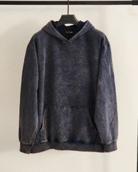 تصویر هودی سایز بزرگ سنگشور سورمه ای کد 2497 