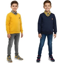 تصویر بلوز پسرانه طرح دو یقه 