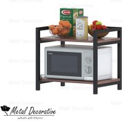 تصویر استند مایکروفر دوطبقه فلزی مدرن 