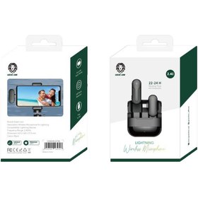 تصویر میکروفون بی سیم گرین لاین مدل GNWIRLGTBK با پورت لایتنینگ Green Lion Wireless Microphone ( Lightning Connector ) GNWIRLGTBK