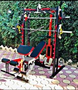 تصویر دستگاه بدنسازی خانگی باوزنه رک اسکات بارفیکس دار همراه اسمیت 