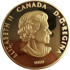 تصویر سکه یادبود الیزابت ملکه انگلیس آبکاری طلا 