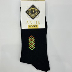 تصویر جوراب مردانه ساق بلند نخی (رنگ بندی) 