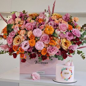 تصویر ست گل و کیک پاییزه 