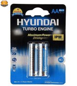 تصویر باتری نیم قلمی هیوندای مدل Power Alkaline بسنه 4 عددی Hyundai Power Alkaline AA