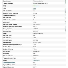 تصویر میکروکنترلر STM8S903K3T6C STM8S903K3T6C