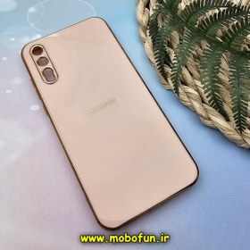 تصویر قاب گوشی Huawei Y8P هوآوی طرح ژله ای مای کیس گلد لاین دور طلایی محافظ لنز دار گلبهی کد 147 