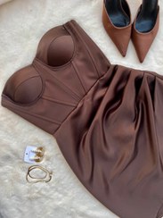 تصویر پیراهن ساتن چپ و راستی 