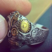 تصویر انگشتر مردانه طرح سر از استیل 