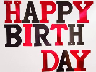 تصویر ریسه تولد قرمز مشکی براق 