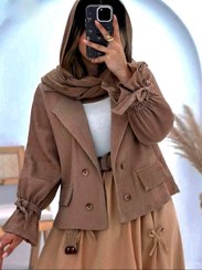 تصویر مانتو کتی زنانه السا جنس درجه یک سایز فری 