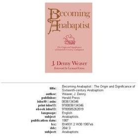 تصویر دانلود کتاب Becoming Anabaptist: the origin and significance of sixteenth-century Anabaptism 2nd کتاب انگلیسی آناباپتیست شدن: خاستگاه و اهمیت آناباپتیسم قرن شانزدهم 2nd