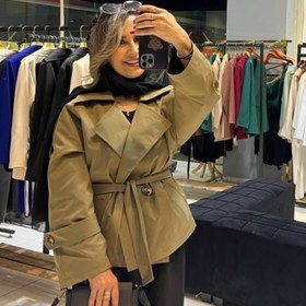 تصویر ترنج کت یقه انگلیسی - صورتی 