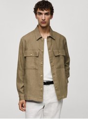 تصویر کت پیراهن کوتونی %100 دارای جیب - مردانه مانگو - MANGO Man -- 831981133- اورجینال 