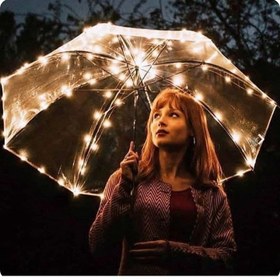 تصویر چتر شیشه ای چراغ دار 