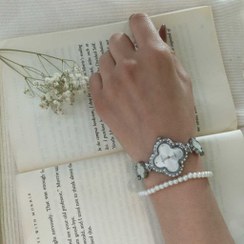 تصویر ساعت مچی زنانه دستبندی گل رخ 