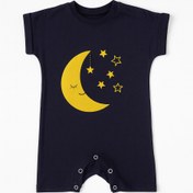 تصویر رامپر نوزادی طرح ماه و ستاره – پارچه پنبه‌ای گرم‌بالا 