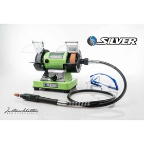 تصویر سنگ سنباده رومیزی سیلور مدل GTP02A10 SILVER GTP02A10 Bench Grinder Green Color