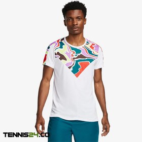 تصویر تیشرت تنیس مردانه نایک NikeCourt Dri-FIT Slam - سفید/رنگی 