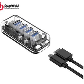 تصویر هاب یو اس بی 4 پورت اوریکو Orico 4 Port USB3.0 Transparent HUB F4U-U3 