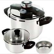 تصویر زودپز دوقلو 5+7 لیتری یونیک درب کلیپسی 