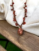 تصویر گردنبند سنگ جاسپر سرخ 