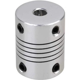 تصویر کوپلینگ انعطاف پذیر 5*8 آلومینیومی Aluminium Flexible Shaft Coupling 5mm to 8mm 19*25mm