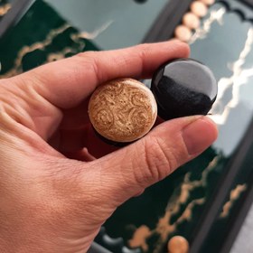 تصویر تخته نرد رزینی مشکی سبز 