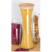 تصویر جاحبوبات شیشه ای با درب چوبیMGS 1200CC ، کد B1200W 