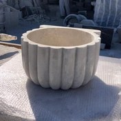 تصویر کاسه حمام ترکی نسکافه ای مدل اورال سنگ طبیعی مرمریت ابعاد 45 ارتفاع 23 | هدیه تولد | جهیزیه عروس | کادویی | ظروف سنگی آقای سنگی | ظروف آنتیک و کلکسیونی 