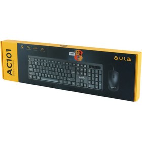 تصویر کیبورد و ماوس سیمی آولا مدل AULA AC101 AULA WIRED KEYBOARD AND MOUSE COMBO AC 101