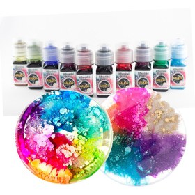 تصویر رنگ رزین اپوکسی گلکسی مدل میکروبی حجم 40 میلی لیتر - مشکی 