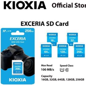 تصویر مموری کارت SDHC KIOXIA مدل EXCERIA مخصوص دوربین عکاسی - 64 Kioxia SD Memory