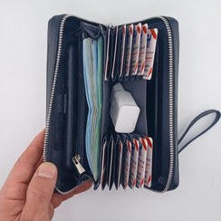 تصویر کیف دستی چرم مدل آکارديونی 