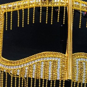 تصویر نقاب بندری برقع جنوبی طلایی اینه ای زنجیردار براق 