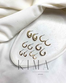 تصویر گوشواره های آبکاری طلا - ۶ gold enamel earrings