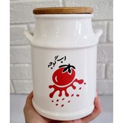 تصویر بانکه سرامیکی رب گوجه درب چوبی 