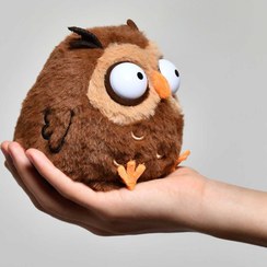 تصویر عروسک جغد شاخ دار - قهوه ای 