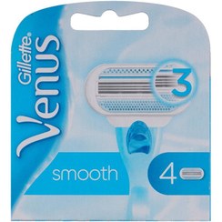 تصویر تیغ یدک ژیلت بانوان ونوس اسموت ۴ عدد ا Gillette Venus Smooth women's spare razor 4-piece Gillette Venus Smooth women's spare razor 4-piece
